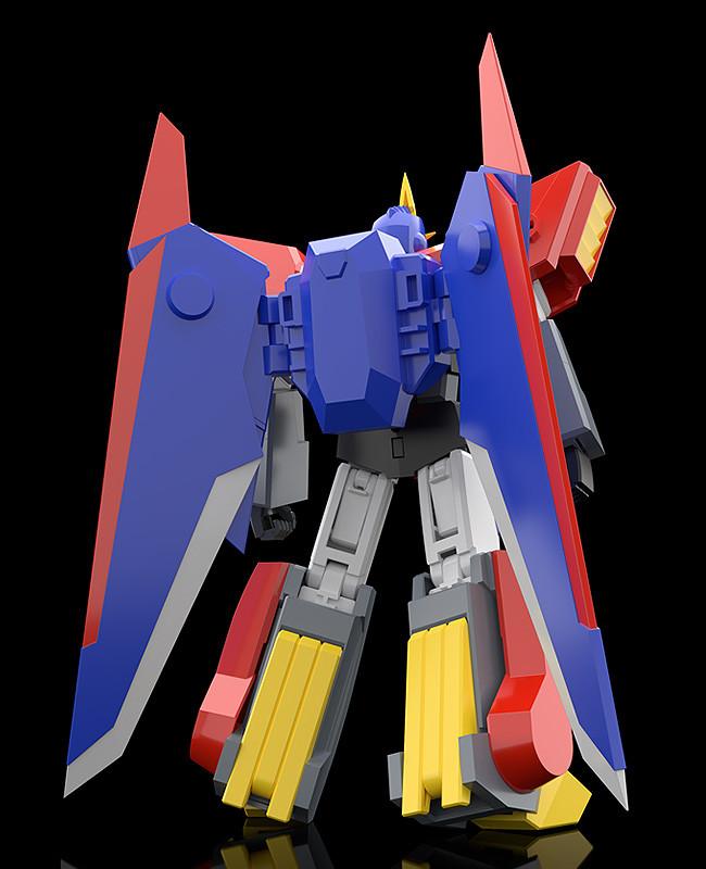 Close-up rear view of Gekiryuger's large blue and red wing flight backpack mechanism.