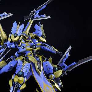 Close-up of the base Ikaruga model kit's upper body wielding Sword Cannons.