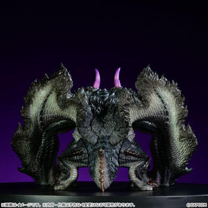 Direct rear view of the Capcom Sofvi Model Gore Magala figure highlighting the tail sculpt and wing membranes.