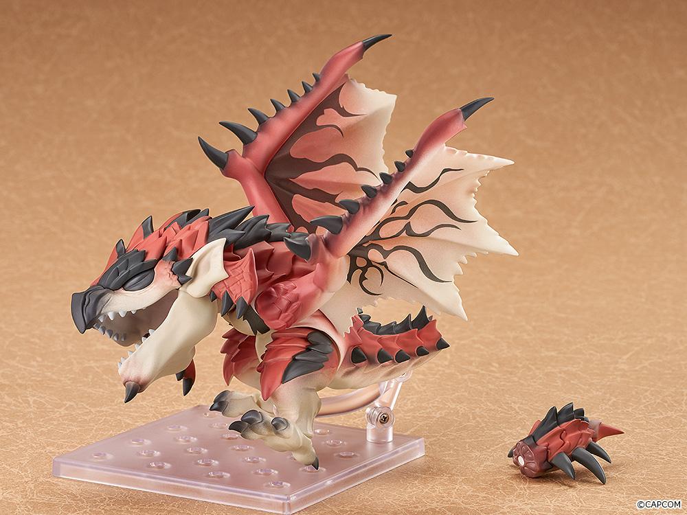 Airborne Rathalos Nendoroid figure displayed alongside its detachable severed tail accessory.
