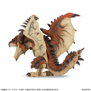 Left profile of the Rathalos SOFVI model showing wing patterns and the iconic spiky tail.