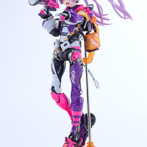 Pop Tracker Motored Cyborg Runner figure posed dynamically with shouting face plate, raised megaphone, and pointing hand gesture.