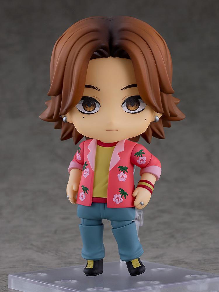 Mouthwashing Daisuke Nendoroid collectible figure posed with interchangeable serious expression face plate.