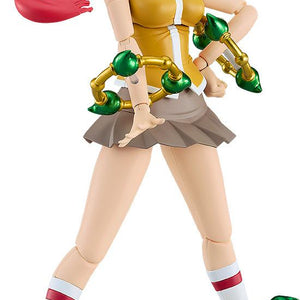 Mai Tokiha PLAMATEA plastic model kit from My-HiME standing with element rings and red scarf.