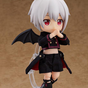 The Devil: Berg Nendoroid Doll figure suspended on its stand in a gentle floating pose with hands clasped together.