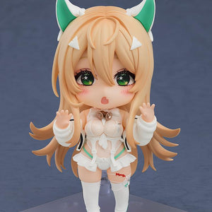 Close-up of the Rupee Nendoroid with her surprised face plate and cute hand gestures.