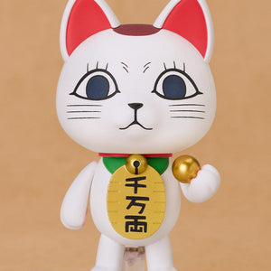 Front view of Turbo Granny Manekineko Nendoroid figure with neutral expression and golden coin.