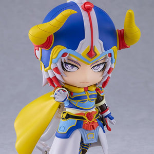 Warrior of Light Nendoroid figure featuring the sidelong glancing face plate and reaching out with one hand in a dynamic pose.