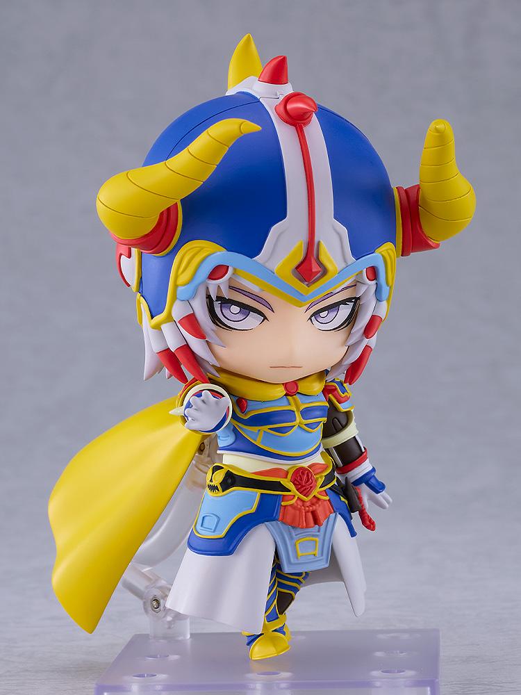 Warrior of Light Nendoroid figure featuring the sidelong glancing face plate and reaching out with one hand in a dynamic pose.
