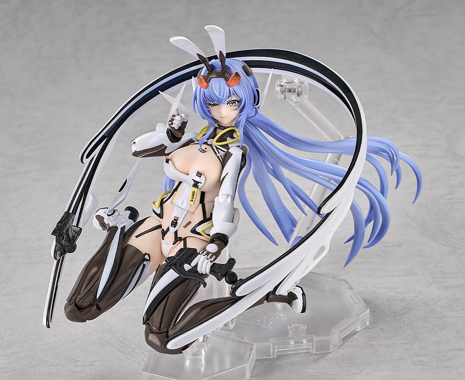 Dynamic mid-air action pose of the New Jersey action figure interacting with the included black and white curved cockpit control system ring accessory.