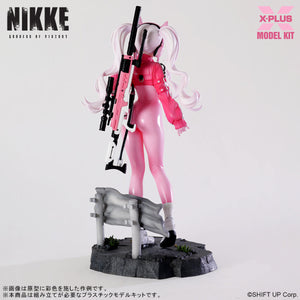 Rear view of the Alice model kit showcasing the mechanical details of the sniper rifle and the hair sculpt.