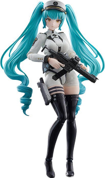 Front view of the figma Privaty action figure from Goddess of Victory: NIKKE holding her assault rifle.