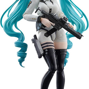 Front view of the figma Privaty action figure from Goddess of Victory: NIKKE holding her assault rifle.