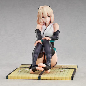 Front view of Saber Okita Souji's Final Ascension scale figure highlighting her peaceful expression and lowered haori.