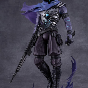 Front view of the Omen Pop Up Parade SP figure standing with his signature rifle against a neutral studio background.