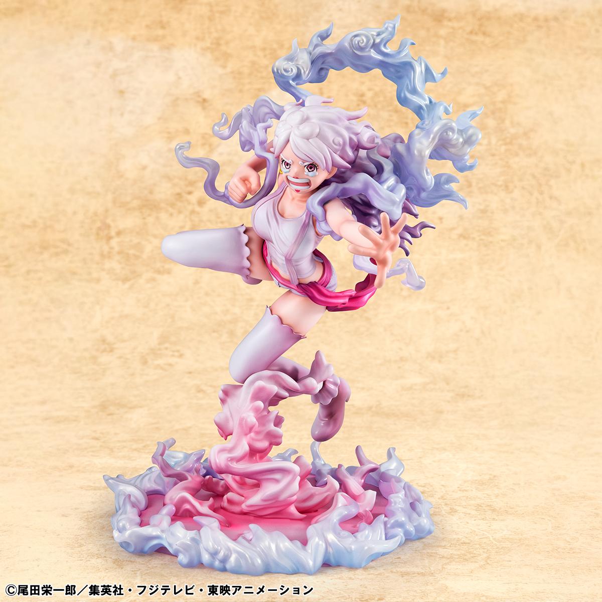 Studio shot of Jewelry Bonney (The Freest Future Ver.) with swirling purple and white smoke.