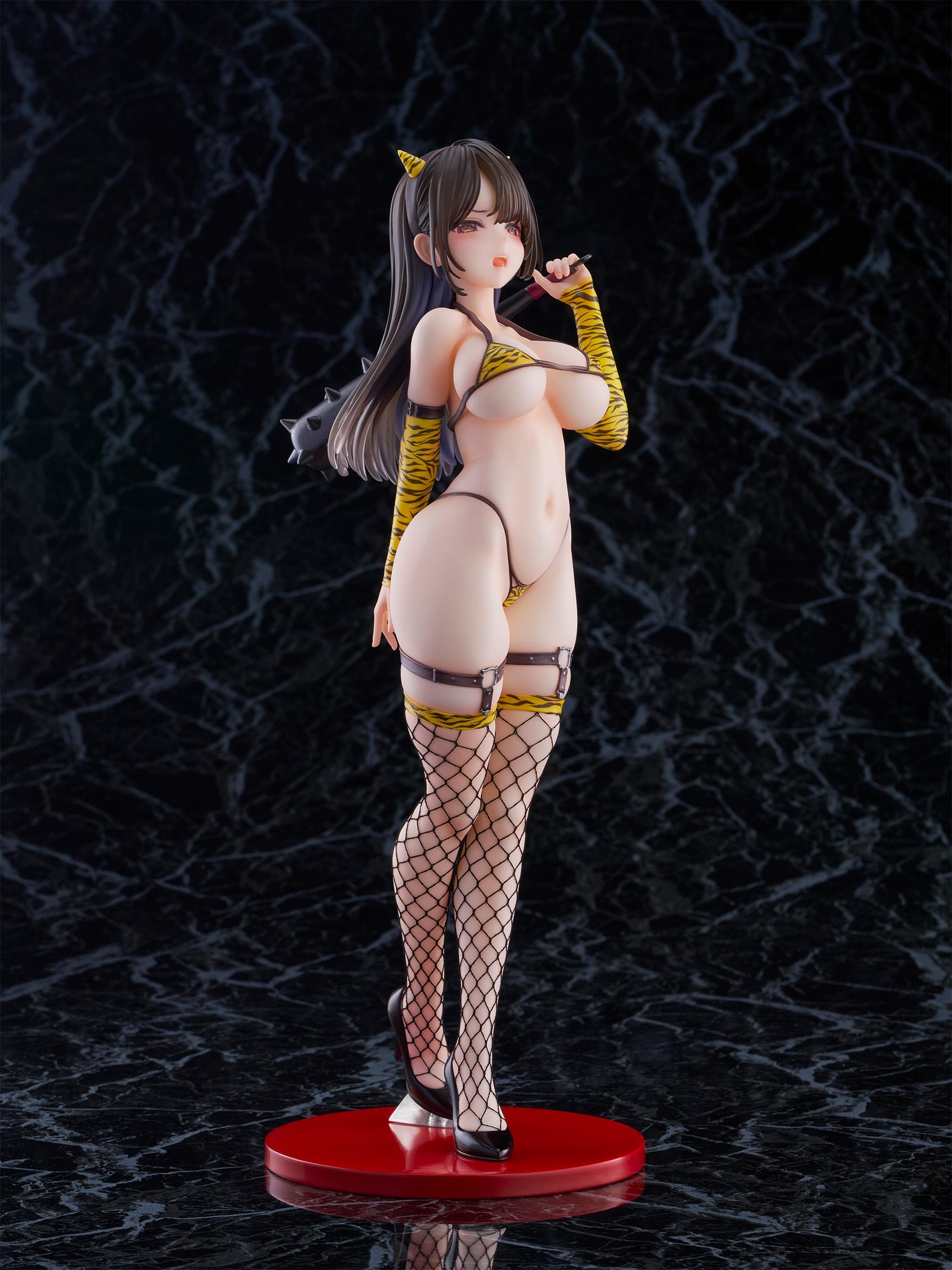 Side profile of the Oni cosplay figure by Daiki Kase, showing the detailed sculpt and spiked club accessory against a black background.