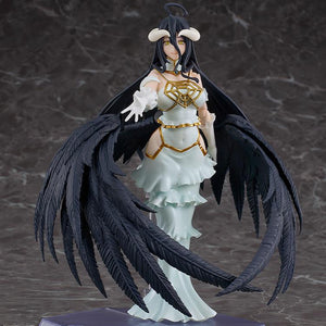 Overlord figma Albedo figure with right arm extended outward and smiling expression.