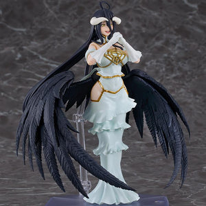 Overlord figma Albedo figure holding her hands together in a praying gesture with a loving euphoric face plate.