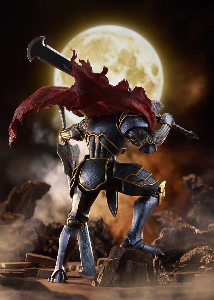 Back view diorama shot of Momon POP UP PARADE SP figure silhouetted against a glowing full moon.