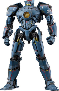 Full body front view of the MODEROID Gipsy Danger plastic model kit from Pacific Rim on a white background.