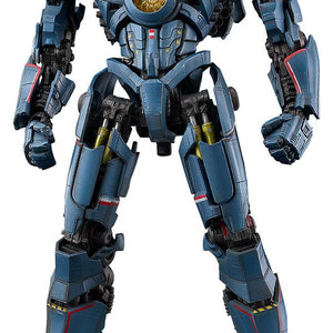 Full body front view of the MODEROID Gipsy Danger plastic model kit from Pacific Rim on a white background.