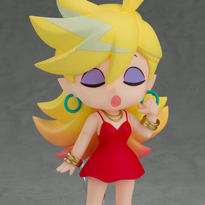 Nendoroid Panty collectible figure showcasing the closed-eyes disinterested face plate while holding a teal hoop earring.