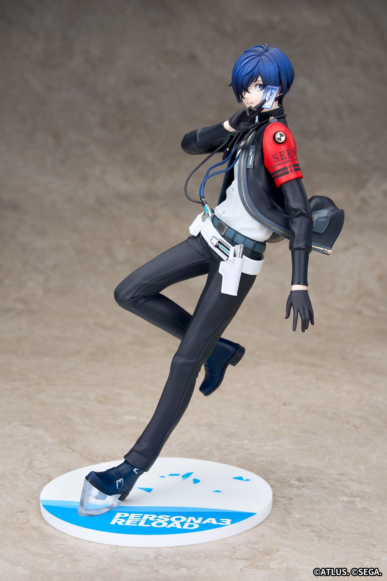 Apex Toys Persona 3 Reload Protagonist 1/8 scale Limepie series figure in dynamic pose holding a tarot card on a themed base.