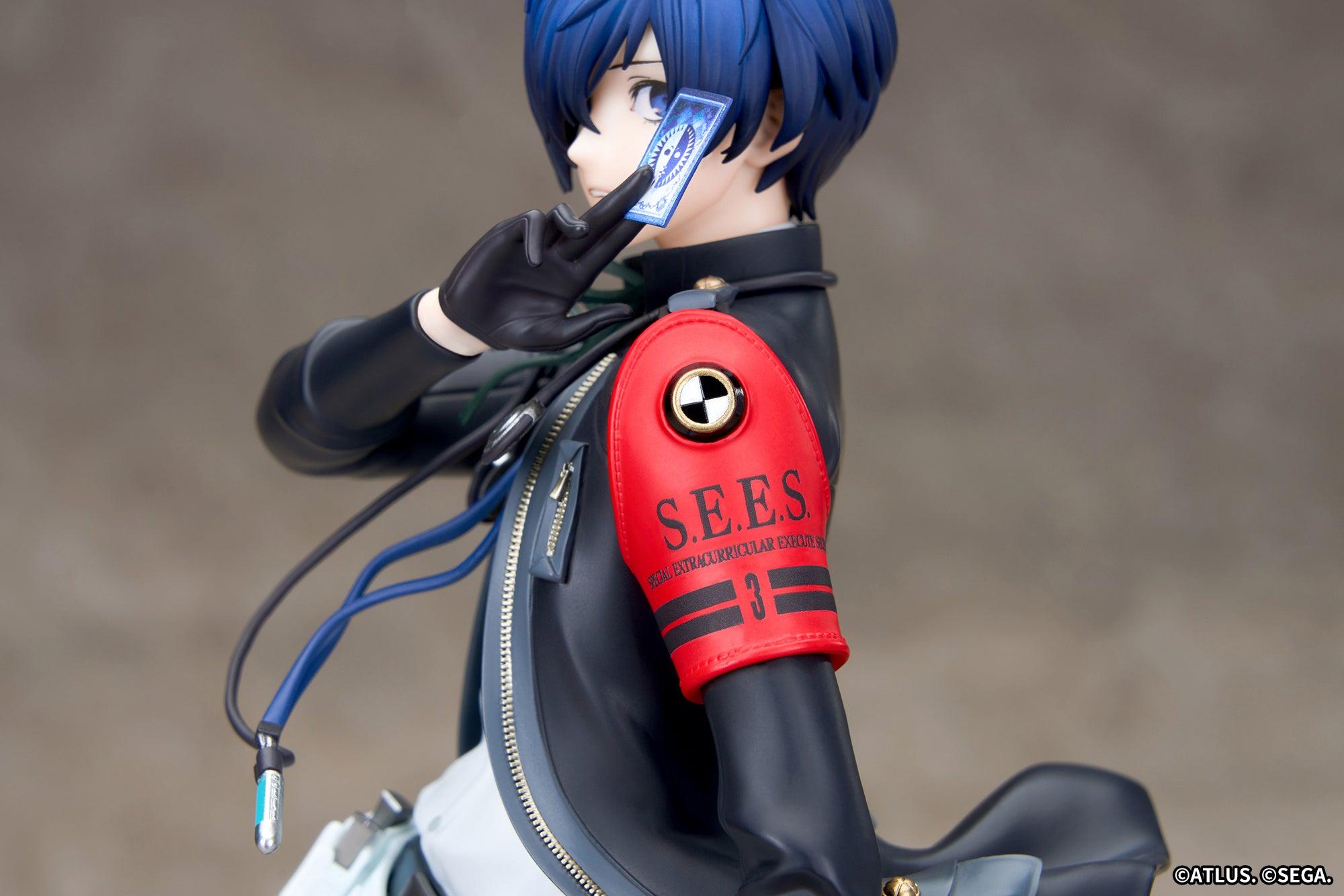 Close-up detail of the red Specialized Extracurricular Execution Squad armband on the Protagonist figure's left sleeve.