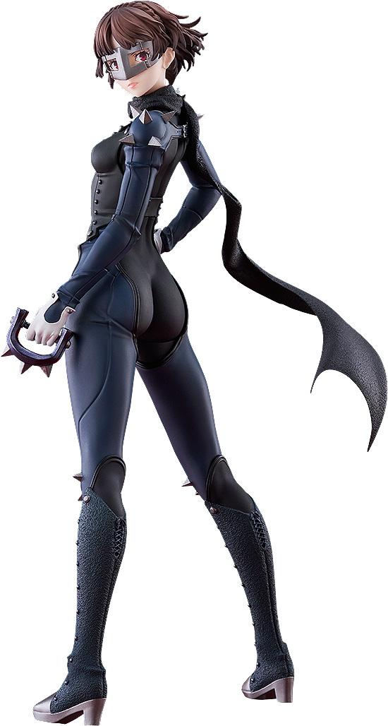 Rear view of the Queen Pop Up Parade L figure from Persona 5 Royal, featuring Makoto Niijima in her spiked Phantom Thief biker outfit.
