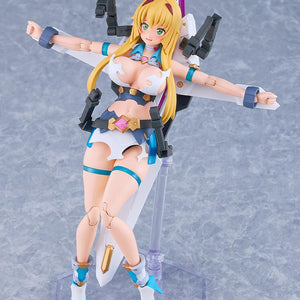 Honey Kisaragi model kit attached to the Saber Scan robot in a maintenance deployment state.