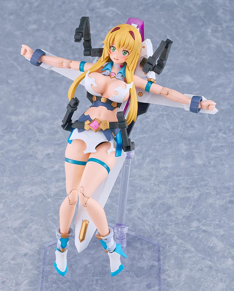 Honey Kisaragi model kit attached to the Saber Scan robot in a maintenance deployment state.