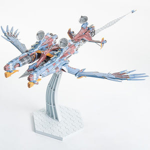 The completed AAA Wunder model kit shown level on its dedicated hexagonal display base.