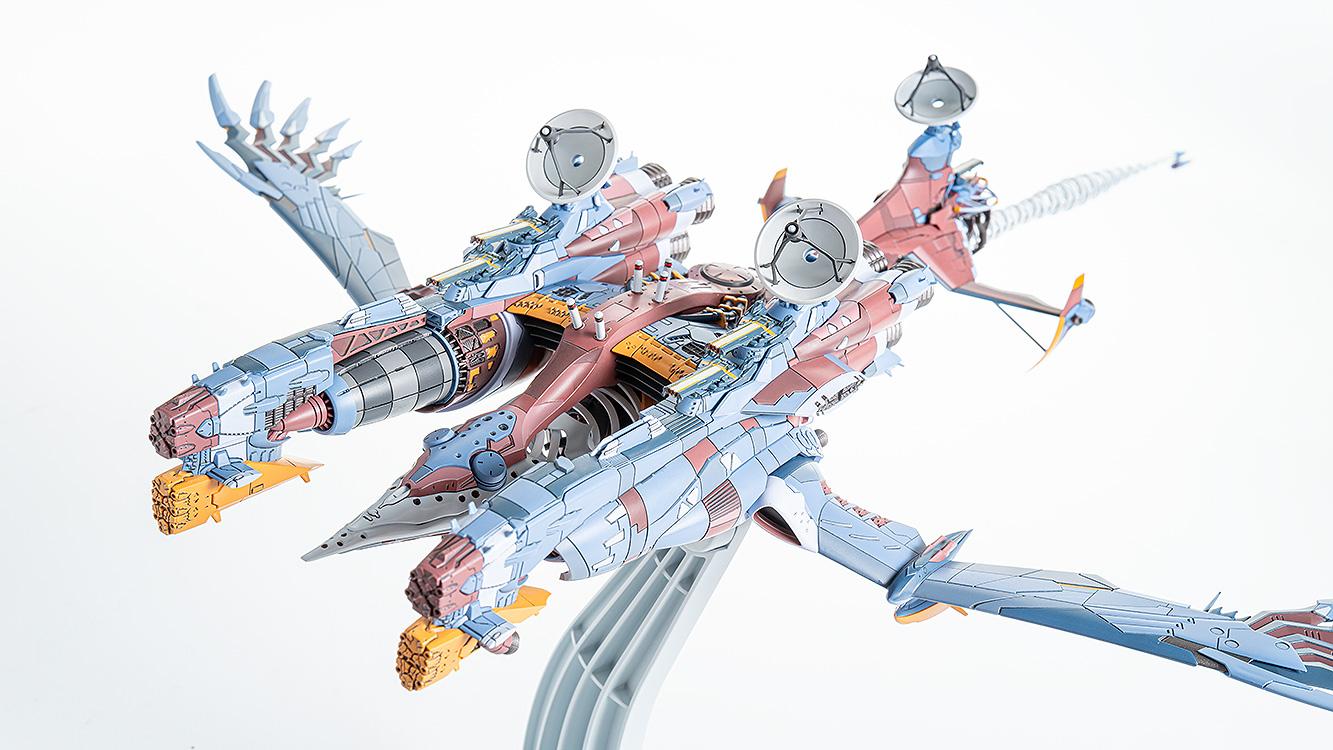 A high-quality studio shot of the fully assembled and unpainted AAA Wunder model kit.
