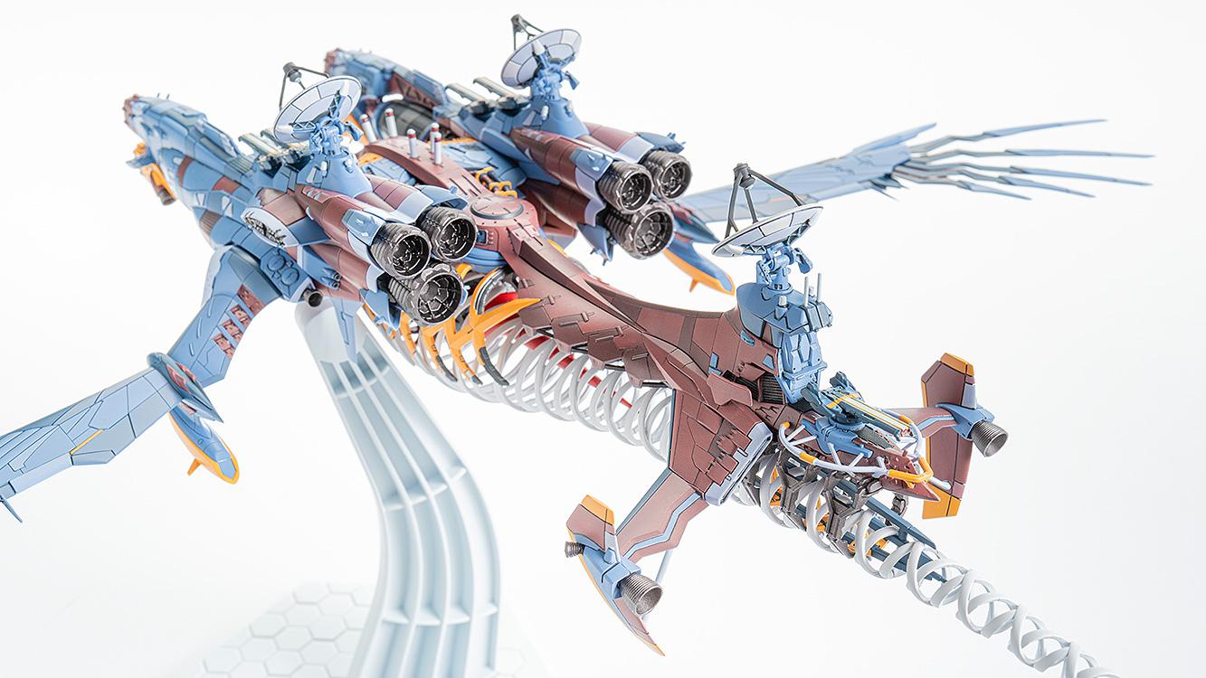Detailed view of the rib-like white structures and complicated piping surrounding the AAA Wunder engine.