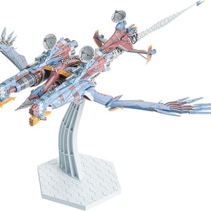 Side-front view of the PLAMAX AAA Wunder model kit from Rebuild of Evangelion on a white display stand.