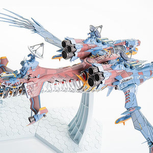 Rear view of the AAA Wunder model kit highlighting the triple thruster engine configuration and wing details.
