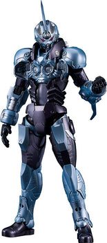Front view of the Gale Hound Guyver 01 model kit with chest plates open to reveal the iconic Mega-Smasher weapon.