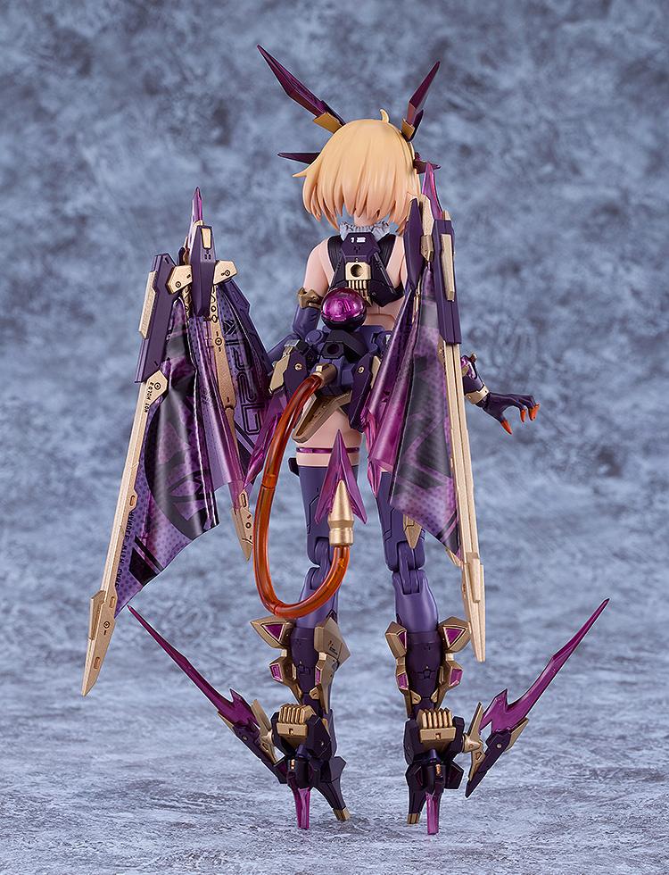 Rear view of the Sophia F. Shirring Vampire Ver. figure, detailing the mechanical backpack and the complex structure of the unfolded wings.
