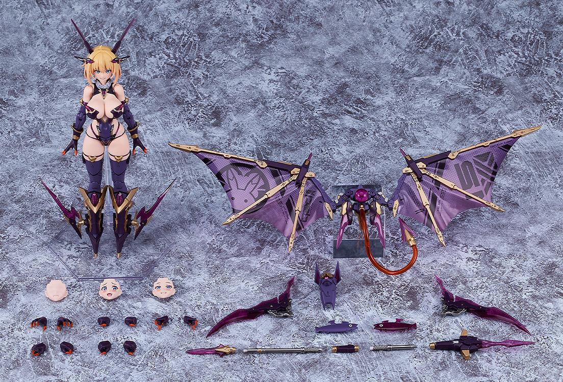 Overview of the complete PLAMAX Sophia F. Shirring: Vampire Ver. set, including all face plates, hands, drones, and weapon parts.