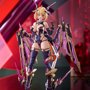 Front view of the Sophia F. Shirring figure showing the optional 'blushing face' plate. The figure stands in a standard pose on a clear base.