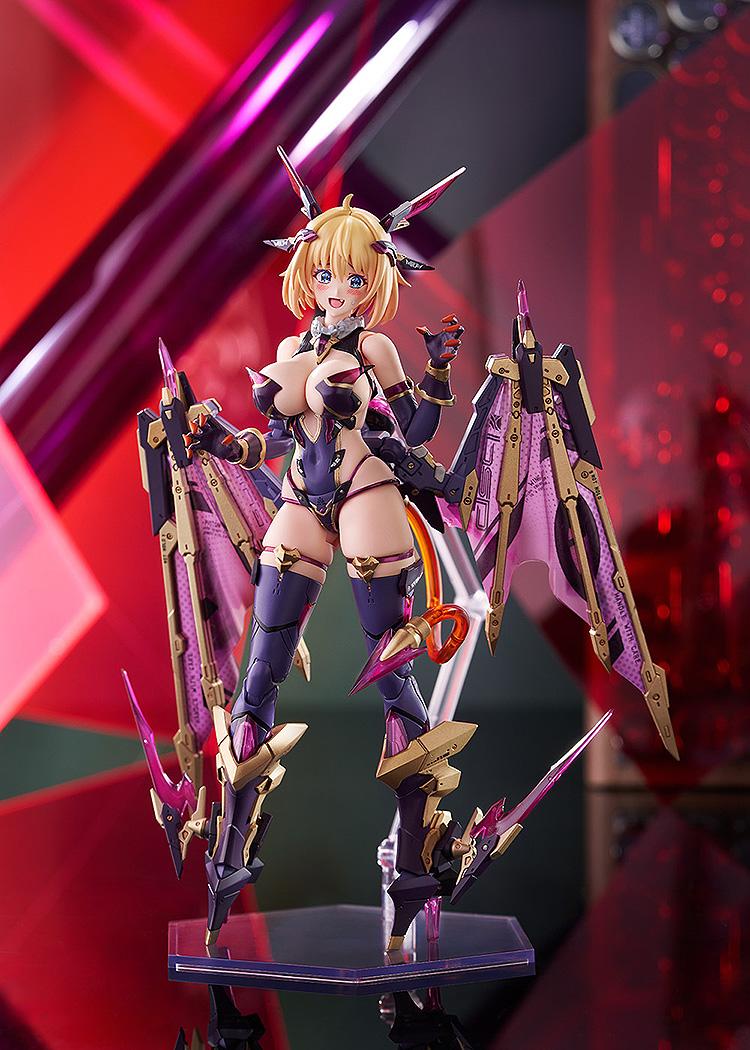 Front view of the Sophia F. Shirring figure showing the optional 'blushing face' plate. The figure stands in a standard pose on a clear base.