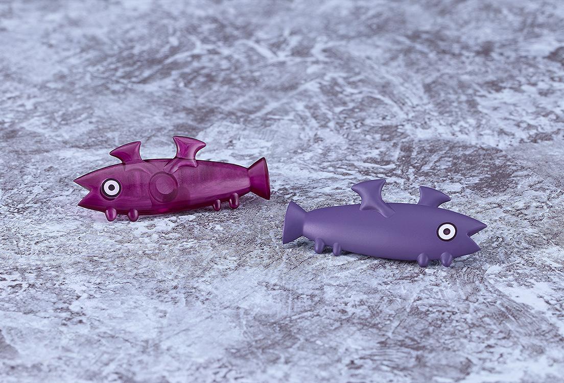 Close-up of the purple and dark-grey mechanical fish drone accessories included with the Sophia F. Shirring Vampire Ver. kit.