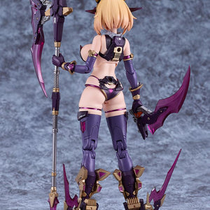Rear view of the Sophia F. Shirring model kit focusing on the bunny suit design and mechanical leg articulation without the wing units.