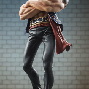 Low-angle full-length view of Bellamy the Hyena P.O.P figure with crossed arms and sunglasses in a confident smirk pose.