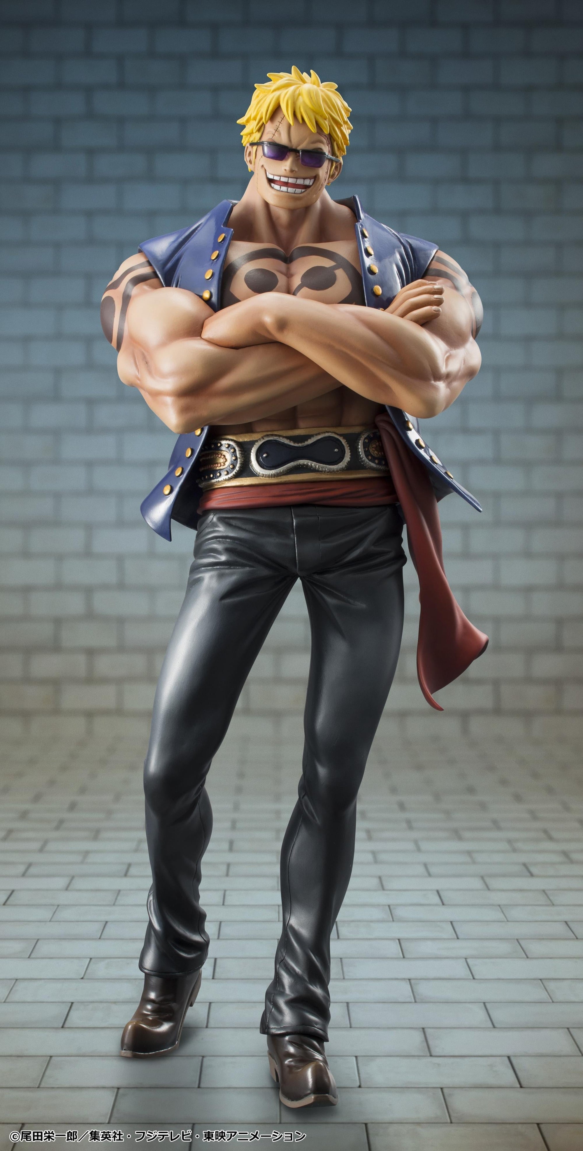 Megahouse P.O.P Bellamy the Hyena Sailing Again figure featuring interchangeable crossed arms and grinning sunglasses face.