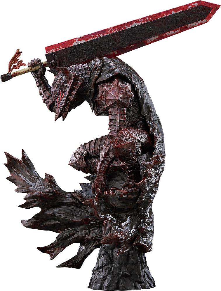 Pop Up Parade L Berserk Guts figure in bloody paint Berserker Armor holding blood-stained Dragon Slayer sword on white background