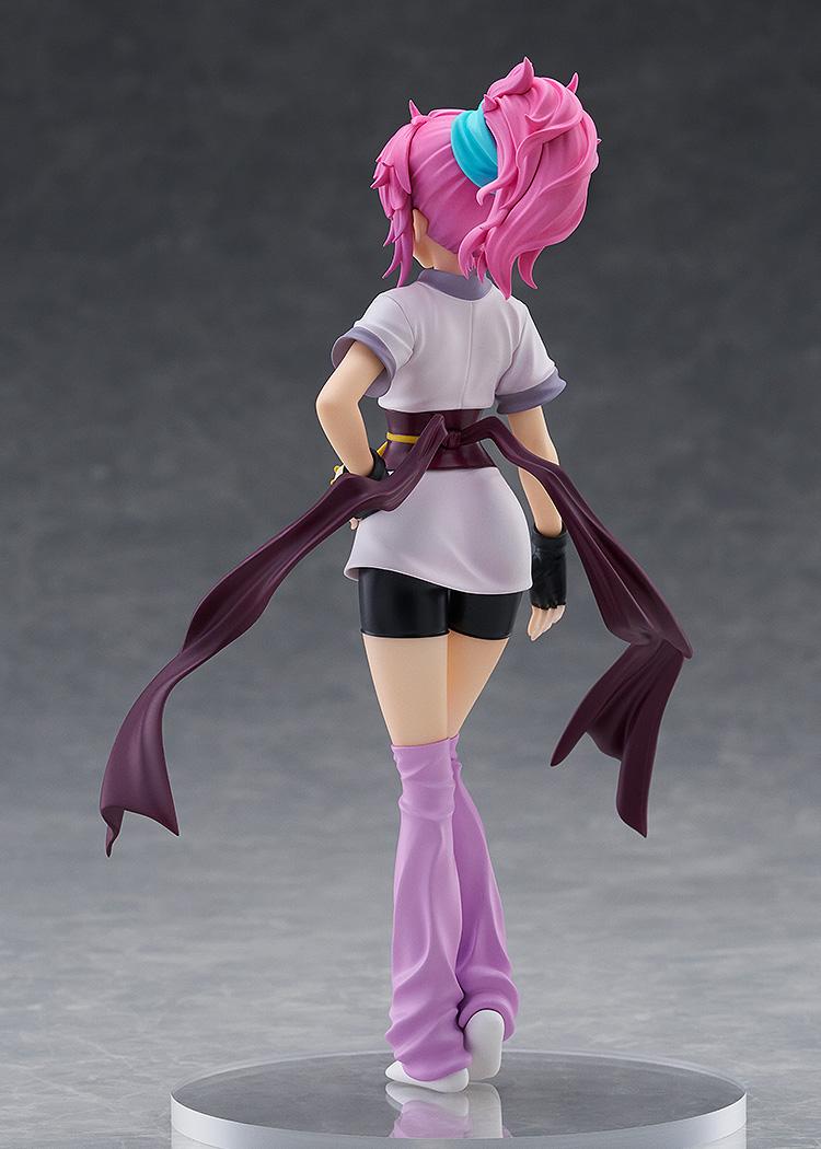 Back view of the Hunter x Hunter Machi Pop Up Parade figure highlighting the detailed purple sash and leg warmers.