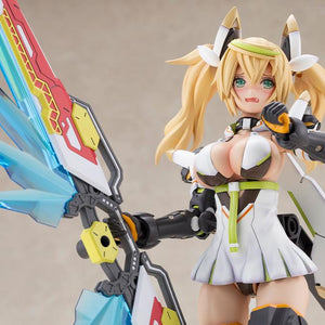 Close-up action shot of the Grande Gene Stellatears figure showing the detailed printing of the sad, crying face expression while holding the translucent blue energy weapon.