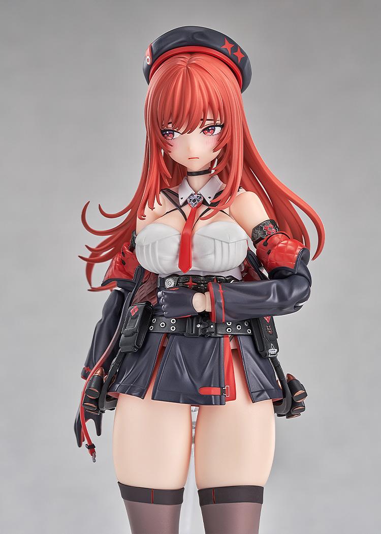 Close-up of Rapi: Red Hood action figure featuring the optional blushing face plate and hand-on-chest pose.